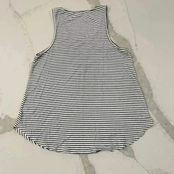 American Eagle Soft & Sexy Tank Top Striped Blue Floral Embroidery Women’s Small - Picture 4 of 4